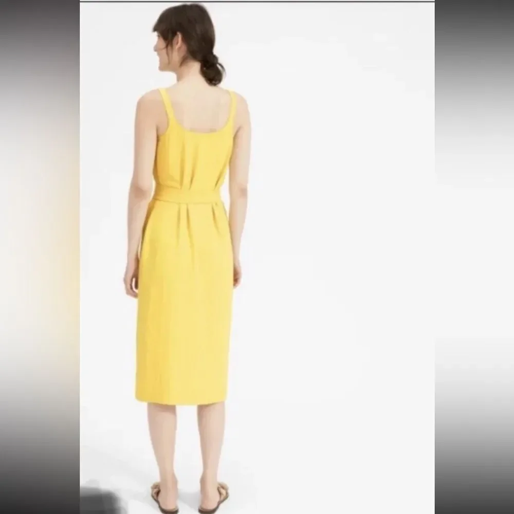Everlane Yellow Japanese GoWeave Tank Wrap Midi Dress Size 0
